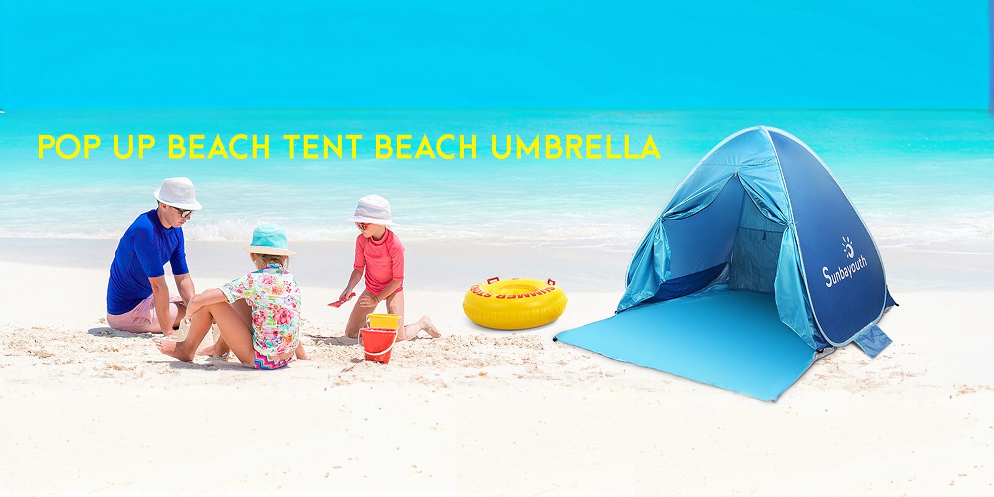 Baby Pool Tent, UV Protection Infant Pop Up Sun Shelters Shade